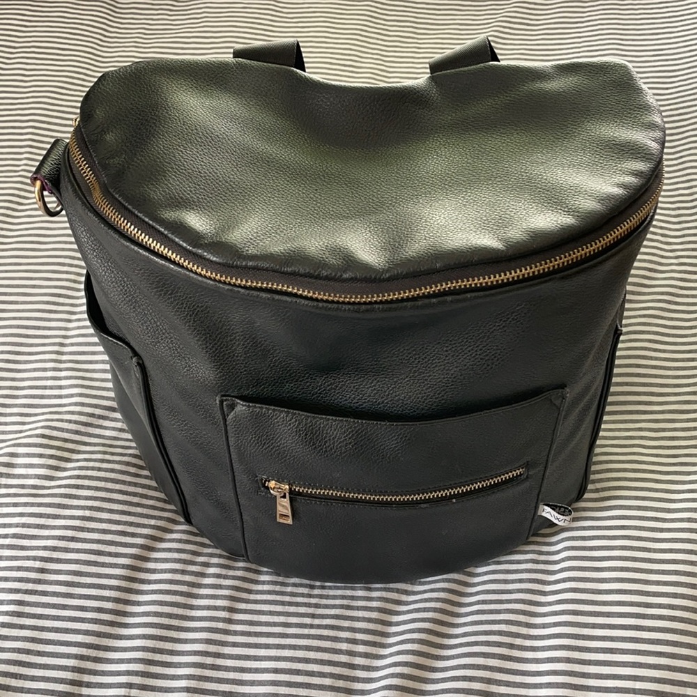 Fawn design large black diaper backpack